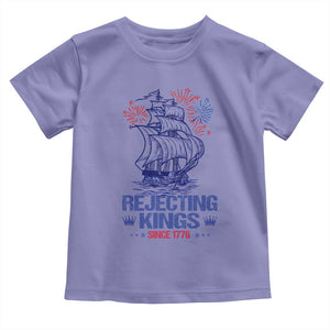 Rejecting Kings Since 1776 Toddler T Shirt Vintage Patriotic Ship 4th Of July Fireworks TS02 Violet Print Your Wear
