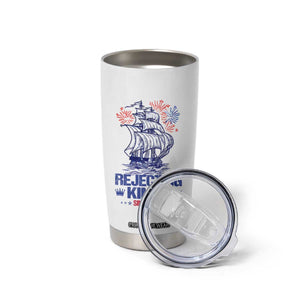 Rejecting Kings Since 1776 Tumbler Cup Vintage Patriotic Ship 4th Of July Fireworks TS02 Print Your Wear