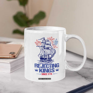 Rejecting Kings Since 1776 Coffee Mug Vintage Patriotic Ship 4th Of July Fireworks TS02 Print Your Wear