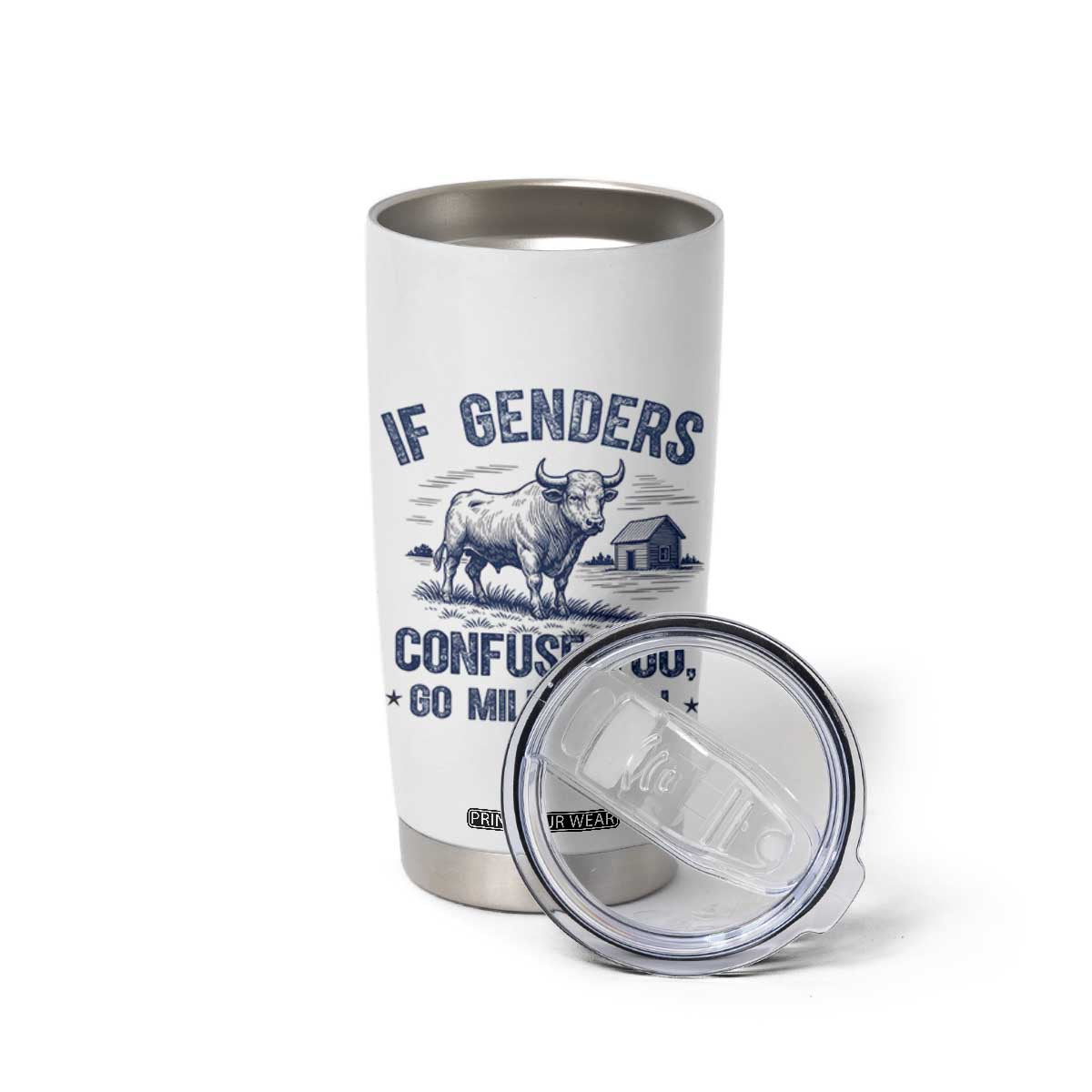 If Genders Confuse You Go Milk a Bull Tumbler Cup Sarcastic Country Humor TS02 Print Your Wear