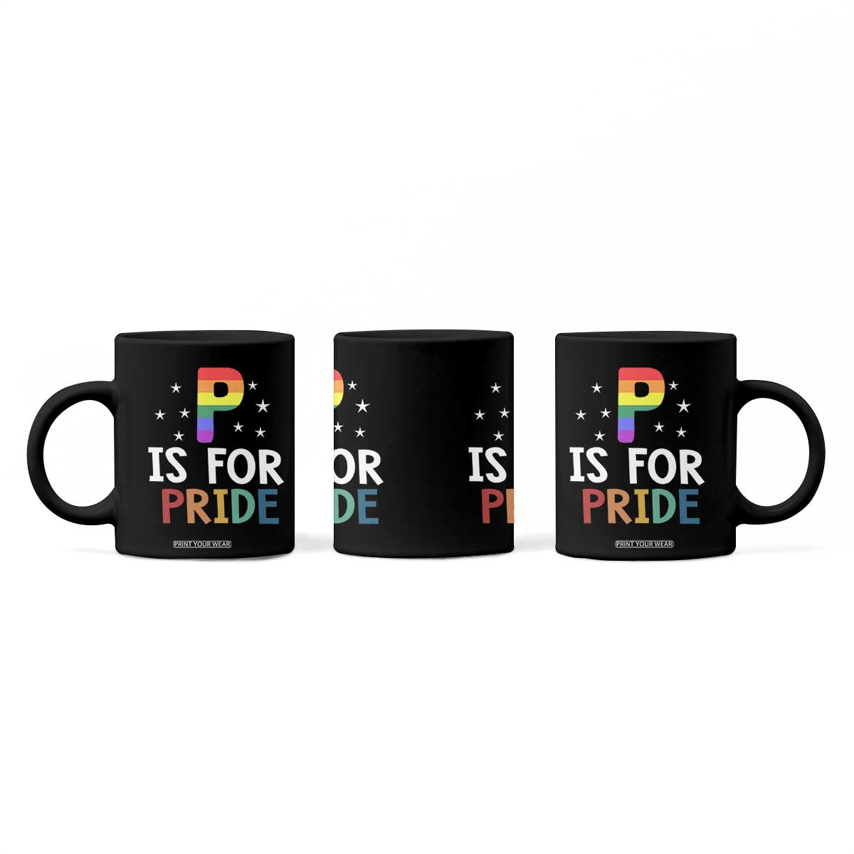 P is for Pride Coffee Mug Funny Rainbow Alphabet Celebrating LGBTQ+ Identity TS02 Print Your Wear