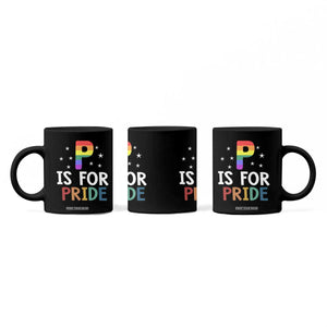 P is for Pride Coffee Mug Funny Rainbow Alphabet Celebrating LGBTQ+ Identity TS02 Print Your Wear