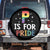 P is for Pride Spare Tire Cover Funny Rainbow Alphabet Celebrating LGBTQ+ Identity TS02 No hole Black Print Your Wear