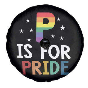 P is for Pride Spare Tire Cover Funny Rainbow Alphabet Celebrating LGBTQ+ Identity TS02 Print Your Wear