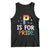 P is for Pride Tank Top Funny Rainbow Alphabet Celebrating LGBTQ+ Identity TS02 Black Print Your Wear