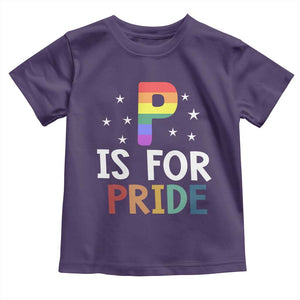 P is for Pride Toddler T Shirt Funny Rainbow Alphabet Celebrating LGBTQ+ Identity TS02 Purple Print Your Wear