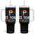 P is for Pride Tumbler With Handle Funny Rainbow Alphabet Celebrating LGBTQ+ Identity TS02 One Size: 40 oz Black Print Your Wear