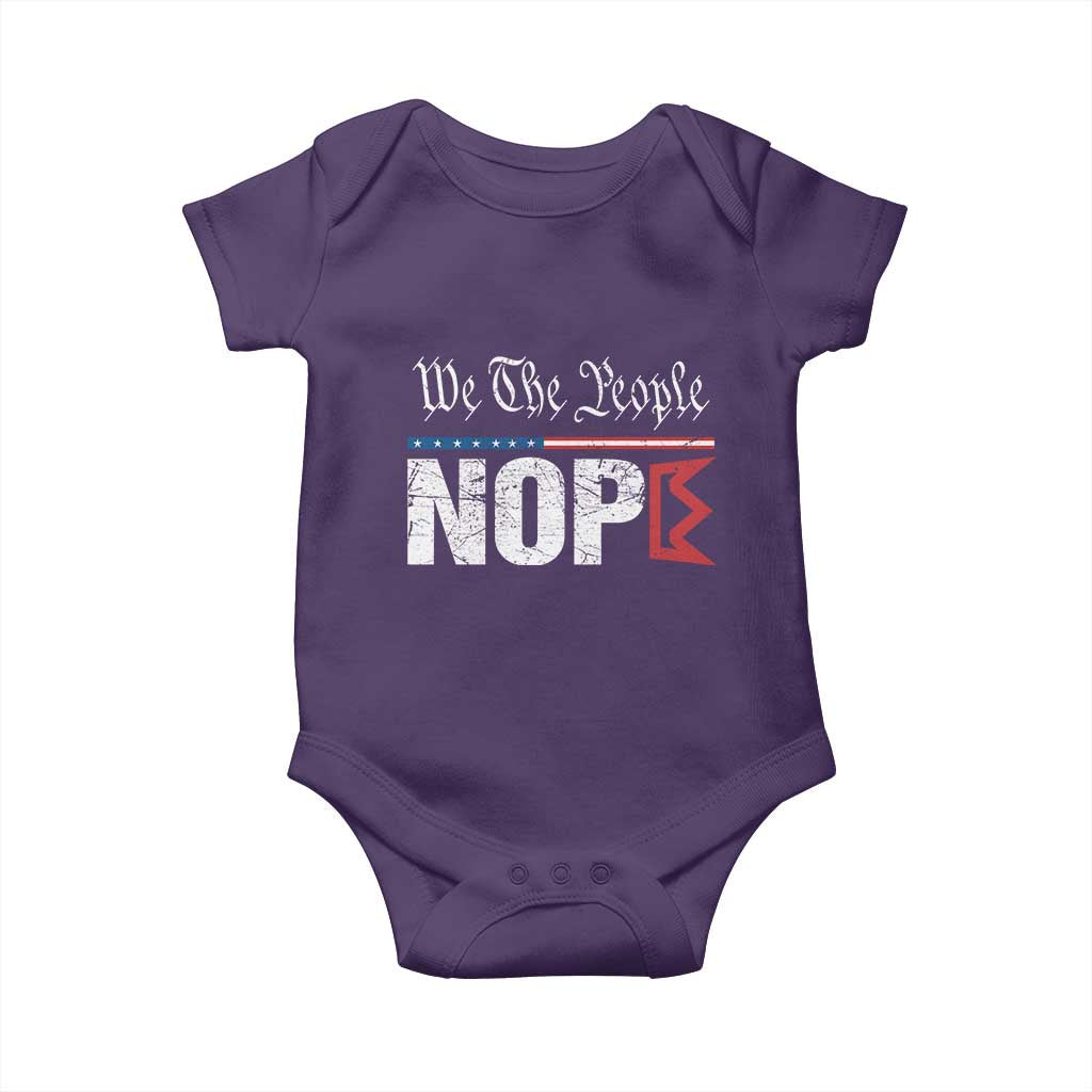 We The People Say Nope Baby Onesie Retro Patriotic No Kings Political Satire TS02 Purple Print Your Wear