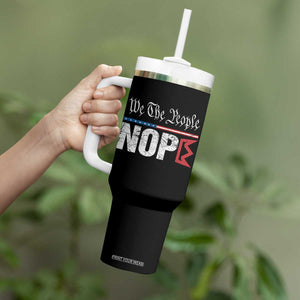 We The People Say Nope Tumbler With Handle Retro Patriotic No Kings Political Satire TS02 Print Your Wear