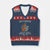 Anti Cancer Skeleton Middle Finger V-Neck Knit Sweater Vest Floral Fck Cancer TS02 Navy Red Print Your Wear