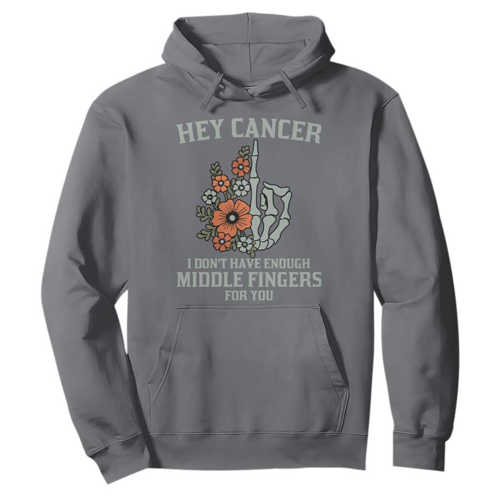 Anti Cancer Skeleton Middle Finger Hoodie Floral Fck Cancer TS02 Charcoal Print Your Wear