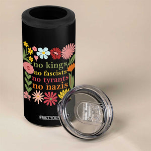 No Kings No Fascists No Tyrants No Nazis 4 in 1 Can Cooler Tumbler Subtle Resist Retro Boho Floral TS02 Print Your Wear