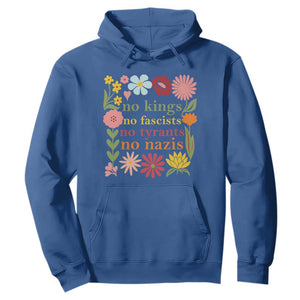 No Kings No Fascists No Tyrants No Nazis Hoodie Subtle Resist Retro Boho Floral TS02 Royal Blue Print Your Wear