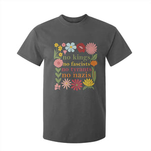 No Kings No Fascists No Tyrants No Nazis T Shirt For Kid Subtle Resist Retro Boho Floral TS02 Dark Heather Print Your Wear