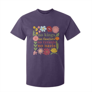 No Kings No Fascists No Tyrants No Nazis T Shirt For Kid Subtle Resist Retro Boho Floral TS02 Purple Print Your Wear