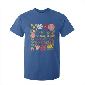 No Kings No Fascists No Tyrants No Nazis T Shirt For Kid Subtle Resist Retro Boho Floral TS02 Royal Blue Print Your Wear