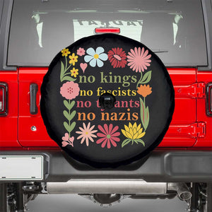 No Kings No Fascists No Tyrants No Nazis Spare Tire Cover Subtle Resist Retro Boho Floral TS02 Black Print Your Wear