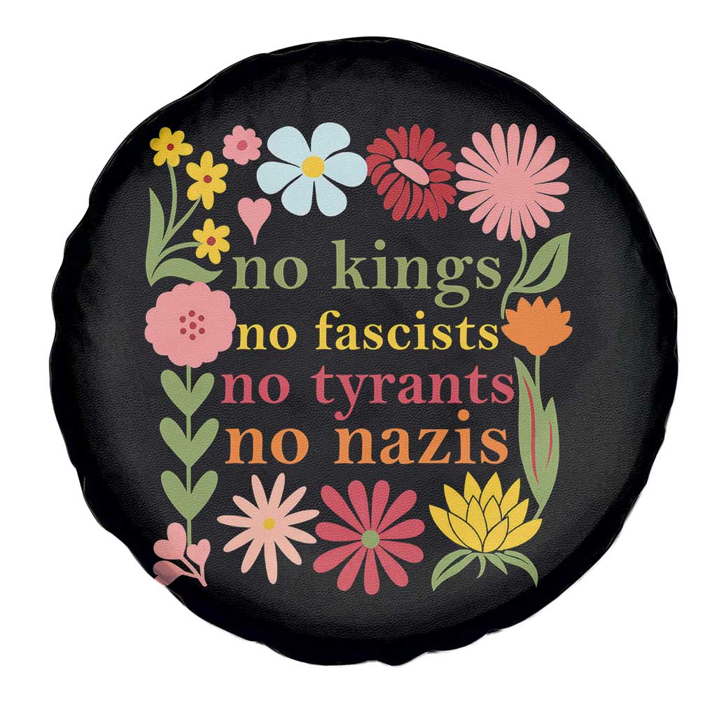 No Kings No Fascists No Tyrants No Nazis Spare Tire Cover Subtle Resist Retro Boho Floral TS02 Print Your Wear