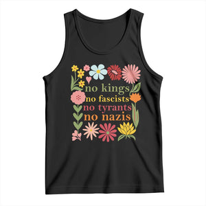 No Kings No Fascists No Tyrants No Nazis Tank Top Subtle Resist Retro Boho Floral TS02 Black Print Your Wear