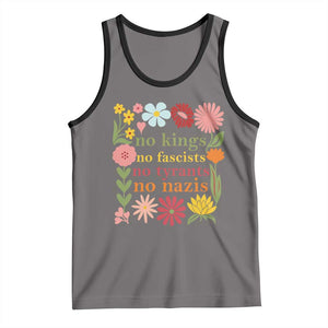 No Kings No Fascists No Tyrants No Nazis Tank Top Subtle Resist Retro Boho Floral TS02 Deep Heather Black Print Your Wear