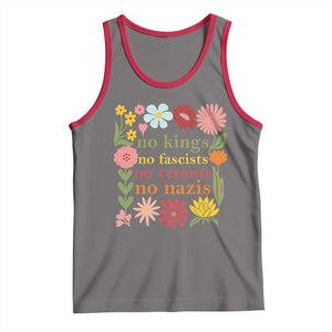 No Kings No Fascists No Tyrants No Nazis Tank Top Subtle Resist Retro Boho Floral TS02 Deep Heather Red Print Your Wear