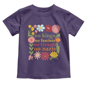No Kings No Fascists No Tyrants No Nazis Toddler T Shirt Subtle Resist Retro Boho Floral TS02 Purple Print Your Wear