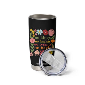 No Kings No Fascists No Tyrants No Nazis Tumbler Cup Subtle Resist Retro Boho Floral TS02 Print Your Wear