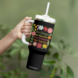 No Kings No Fascists No Tyrants No Nazis Tumbler With Handle Subtle Resist Retro Boho Floral TS02 Print Your Wear