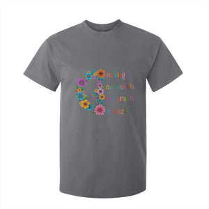 No Kings No Fascists No Tyrants No Nazis T Shirt For Kid Resist Retro Boho Floral Peace Sign TS02 Charcoal Print Your Wear