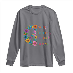 No Kings No Fascists No Tyrants No Nazis Long Sleeve Shirt Resist Retro Boho Floral Peace Sign TS02 Charcoal Print Your Wear
