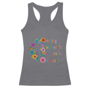 No Kings No Fascists No Tyrants No Nazis Racerback Tank Top Resist Retro Boho Floral Peace Sign TS02 Charcoal Print Your Wear