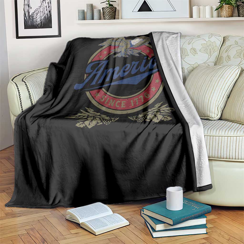 America Since 1776 Throw Blanket 4th of July Retro Vintage Patriotic Eagle Pride TS02 Print Your Wear
