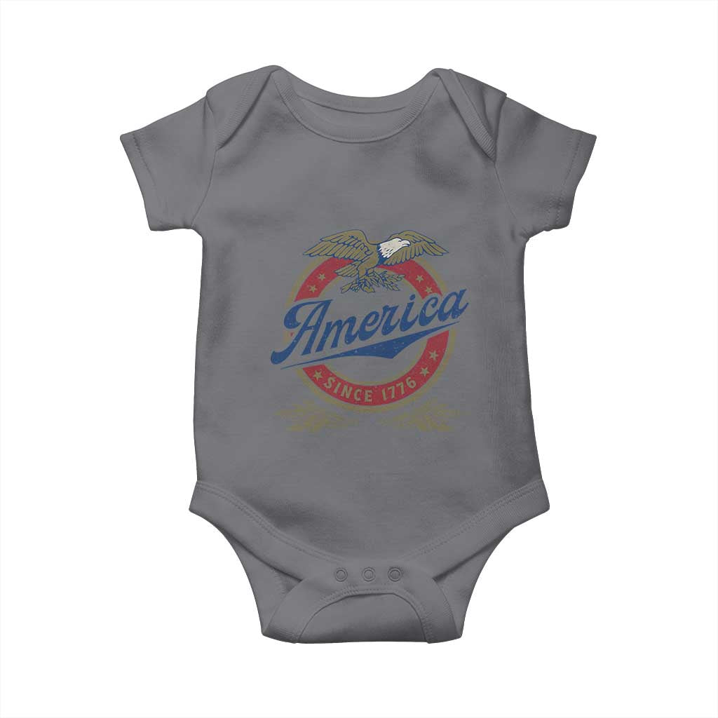 America Since 1776 Baby Onesie 4th of July Retro Vintage Patriotic Eagle Pride TS02 Charcoal Print Your Wear