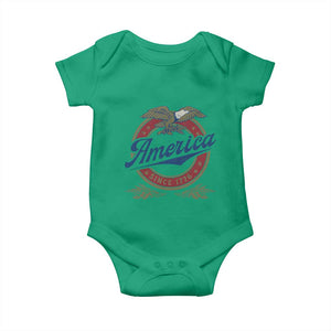 America Since 1776 Baby Onesie 4th of July Retro Vintage Patriotic Eagle Pride TS02 Irish Green Print Your Wear