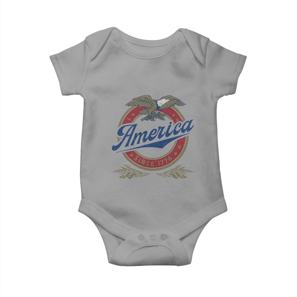 America Since 1776 Baby Onesie 4th of July Retro Vintage Patriotic Eagle Pride TS02 Sport Gray Print Your Wear