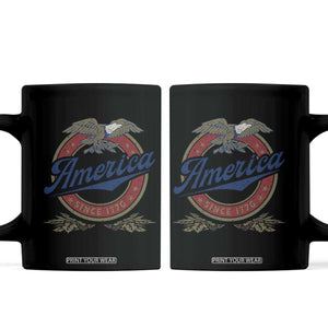 America Since 1776 Coffee Mug 4th of July Retro Vintage Patriotic Eagle Pride TS02 Black Print Your Wear