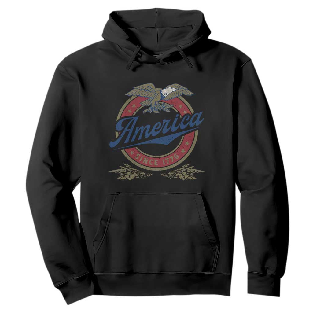 America Since 1776 Hoodie 4th of July Retro Vintage Patriotic Eagle Pride TS02 Black Print Your Wear