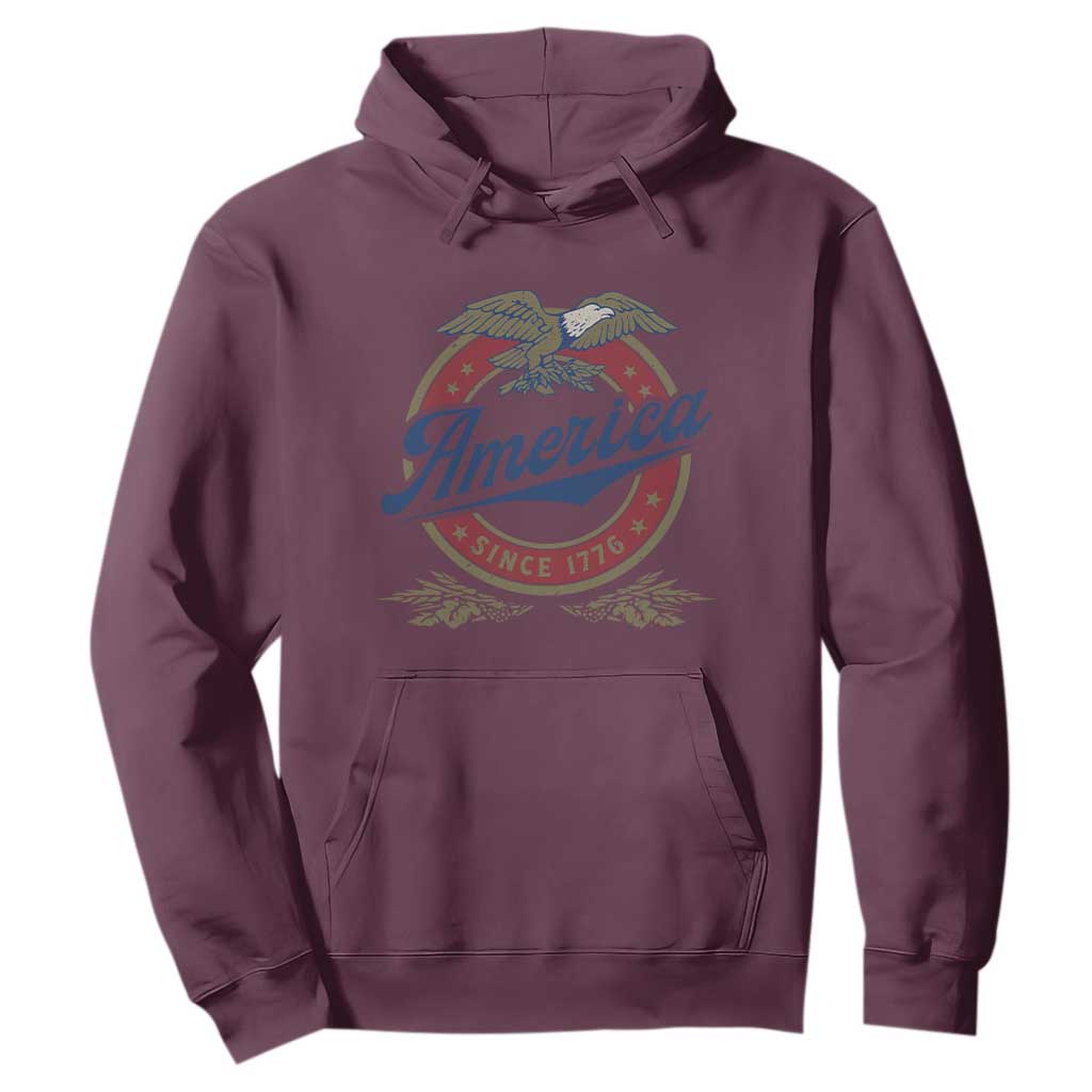 America Since 1776 Hoodie 4th of July Retro Vintage Patriotic Eagle Pride TS02 Maroon Print Your Wear