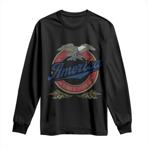 America Since 1776 Long Sleeve Shirt 4th of July Retro Vintage Patriotic Eagle Pride TS02 Black Print Your Wear