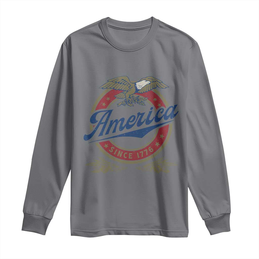 America Since 1776 Long Sleeve Shirt 4th of July Retro Vintage Patriotic Eagle Pride TS02 Charcoal Print Your Wear