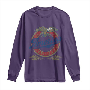 America Since 1776 Long Sleeve Shirt 4th of July Retro Vintage Patriotic Eagle Pride TS02 Purple Print Your Wear