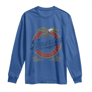 America Since 1776 Long Sleeve Shirt 4th of July Retro Vintage Patriotic Eagle Pride TS02 Royal Blue Print Your Wear