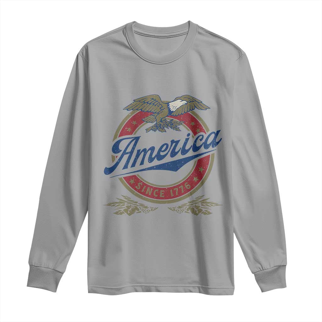 America Since 1776 Long Sleeve Shirt 4th of July Retro Vintage Patriotic Eagle Pride TS02 Sport Gray Print Your Wear