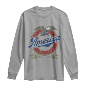 America Since 1776 Long Sleeve Shirt 4th of July Retro Vintage Patriotic Eagle Pride TS02 Sport Gray Print Your Wear