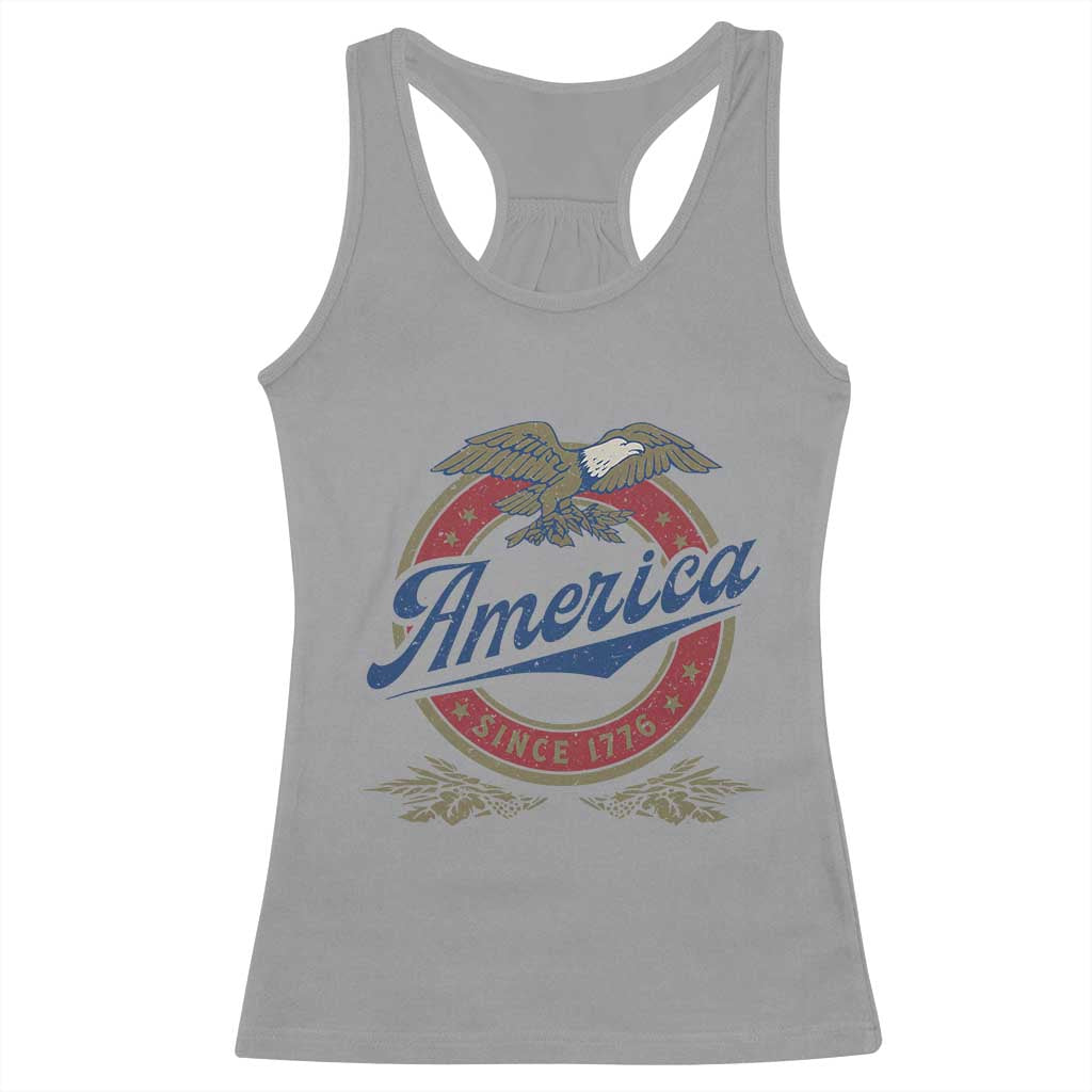 America Since 1776 Racerback Tank Top 4th of July Retro Vintage Patriotic Eagle Pride TS02 Sport Gray Print Your Wear