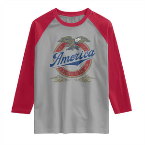 America Since 1776 Raglan Shirt 4th of July Retro Vintage Patriotic Eagle Pride TS02 Sport Gray Red Print Your Wear