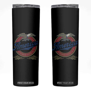 America Since 1776 Skinny Tumbler 4th of July Retro Vintage Patriotic Eagle Pride TS02 Black Print Your Wear