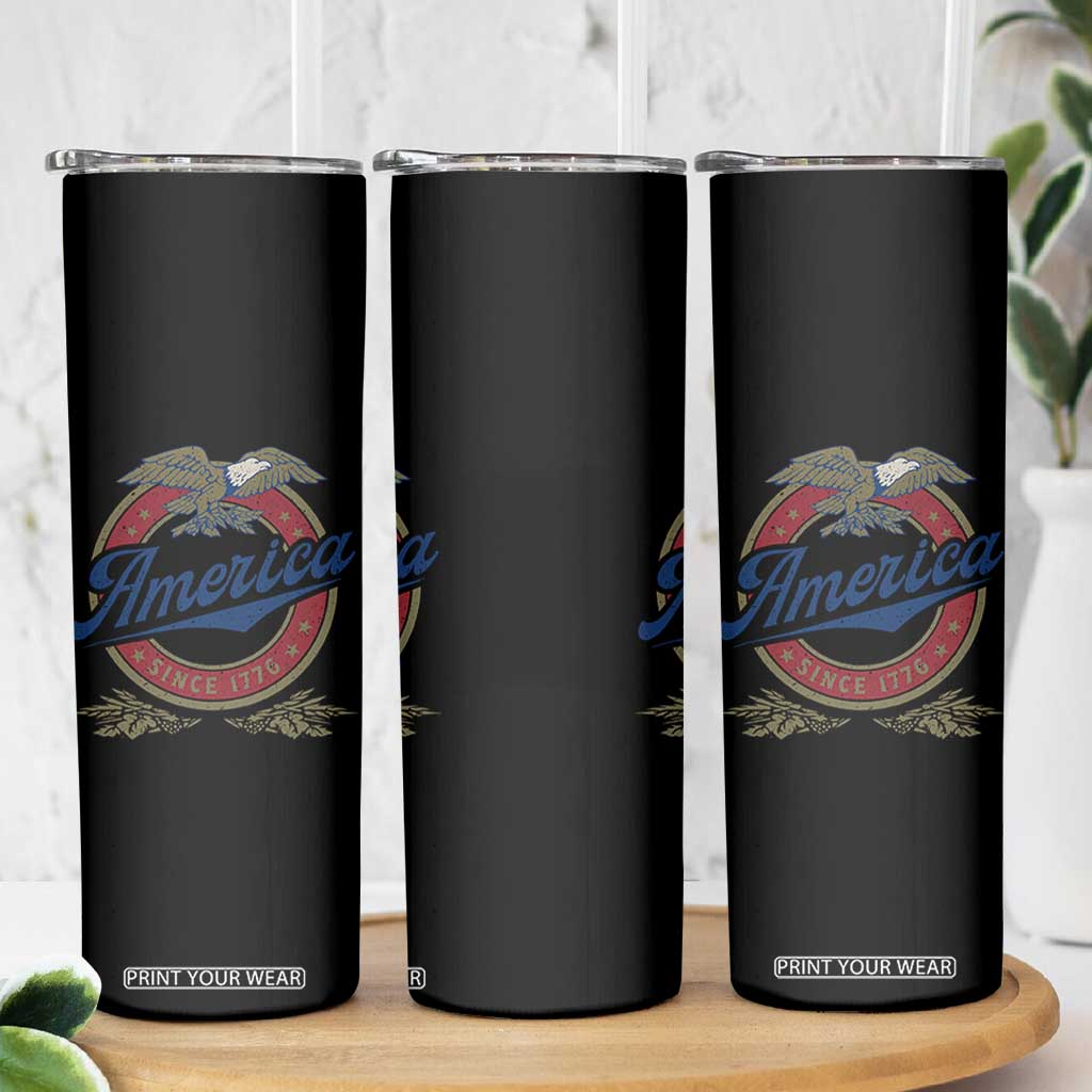 America Since 1776 Skinny Tumbler 4th of July Retro Vintage Patriotic Eagle Pride TS02 Print Your Wear