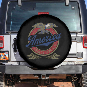 America Since 1776 Spare Tire Cover 4th of July Retro Vintage Patriotic Eagle Pride TS02 No hole Black Print Your Wear