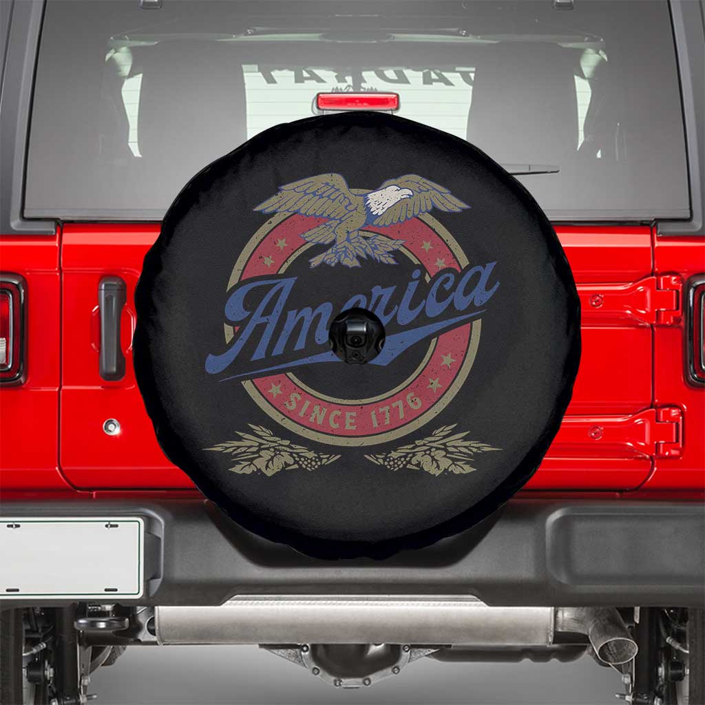 America Since 1776 Spare Tire Cover 4th of July Retro Vintage Patriotic Eagle Pride TS02 Black Print Your Wear